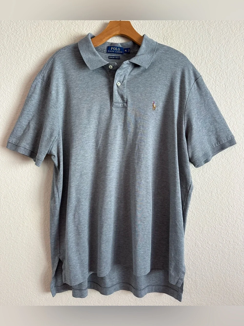 Polo Ralph Lauren Polo Shirt Men’s XL Heather Gray Classic Fit Pima Soft Cotton